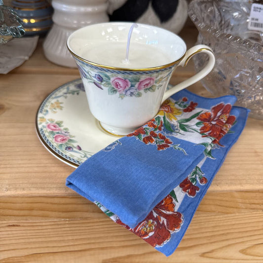 CHINA CANDLE TEACUP AND SAUCER